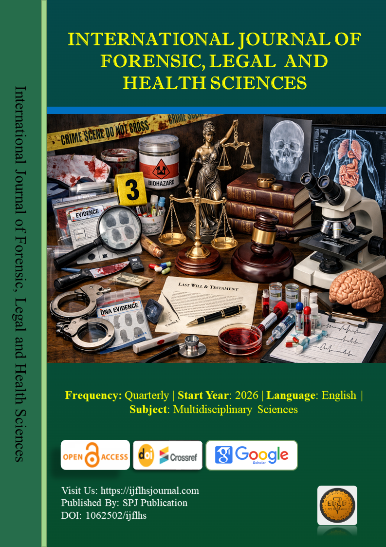International Journal of Forensic, Legal, and Health Sciences cover page open access radiology journal without APC